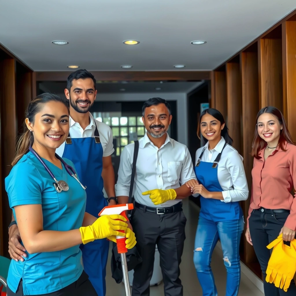 Professional cleaning team working in Cebu
